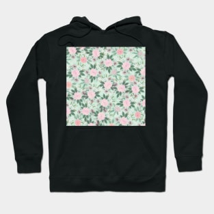 Elegant Green Pink Floral Watercolor Painting Hoodie